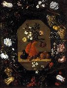 surrounded by a wreath of flowers and fruit  Juan de  Espinosa